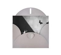 LLKGOT Puppy And Butterfly Shadow Picture Greeting Card - Premium Pearlescent Paper Double Sided Pearl Effect Design