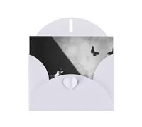 LLKGOT Puppy And Butterfly Shadow Picture Greeting Card - Premium Pearlescent Paper Double Sided Pearl Effect Design