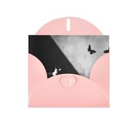 LLKGOT Puppy And Butterfly Shadow Picture Greeting Card - Premium Pearlescent Paper Double Sided Pearl Effect Design