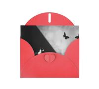 LLKGOT Puppy And Butterfly Shadow Picture Greeting Card - Premium Pearlescent Paper Double Sided Pearl Effect Design