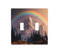LLKGOT Rainbow behind the mountains picture Switch cover decorative wall panel suitable for residential and commercial areas 4.5x4.5 In