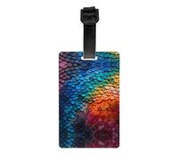LLKGOT Rainbow Fragments Fish Scales Picture Luggage Tags and Travel Bag Tags are Suitable for Both Men and Women to Prevent Luggage