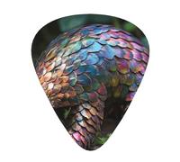 LLKGOT Rainbow pangolin Picture Guitar plectrum 12 pieces with three thickness plectrum combinations suitable for bass and ukulele