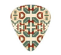 LLKGOT Random Geometric Patterns Picture Guitar plectrum 12 pieces with three thickness plectrum combinations suitable for bass and ukulele