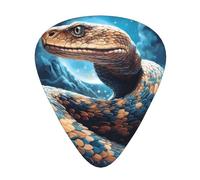 LLKGOT Rattlesnake in the starry sky Picture Guitar plectrum 12 pieces with three thickness plectrum combinations suitable for bass and ukulele