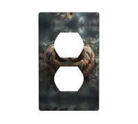 LLKGOT Raven Pumpkin Pattern Dual socket wall panel household power cover durable for decorative sockets and switches