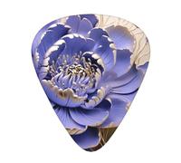 LLKGOT Real Peonies Picture Guitar plectrum 12 pieces with three thickness plectrum combinations suitable for bass and ukulele