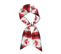 LLKGOT Retro Canada Flag Picture Women's headscarf satin hair scarf clothing accessories, Black, One Size, Black, One Size