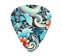 LLKGOT Retro Decorative Patterns Picture Guitar plectrum 12 pieces with three thickness plectrum combinations suitable for bass and ukulele