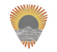 LLKGOT Rising Sun of Mt. Picture Guitar plectrum 12 pieces with three thickness plectrum combinations suitable for bass and ukulele