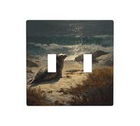 LLKGOT Sea lions on the coast picture Switch cover decorative wall panel suitable for residential and commercial areas 4.5x4.5 In