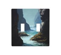 LLKGOT Sea water between the rocks picture Switch cover decorative wall panel suitable for residential and commercial areas 4.5x4.5 In