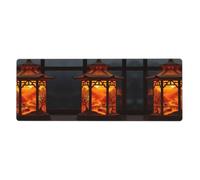 LLKGOT Shining Mountains and Rivers Pattern Gaming Mouse pad XXL Large Mouse Mat Long Extended Mouse Pad Desk Mat Non-Slip Rubber Mice Pads Stitched Edges Thin Pad 31.5 x 11.8 x 0.12 in