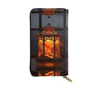 LLKGOT Shining Mountains and Rivers Pattern Women's leather long handheld wallet large capacity credit card zipper bag