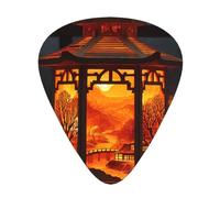 LLKGOT Shining Mountains and Rivers Picture Guitar plectrum 12 pieces with three thickness plectrum combinations suitable for bass and ukulele