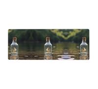 LLKGOT Small Paper Boat in a Glass Bottle Pattern Gaming Mouse pad XXL Large Mouse Mat Long Extended Mouse Pad Desk Mat Non-Slip Rubber Mice Pads Stitched Edges Thin Pad 31.5 x 11.8 x 0.12 in