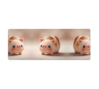 LLKGOT Soft Piggy Bread Pattern Gaming Mouse pad XXL Large Mouse Mat Long Extended Mouse Pad Desk Mat Non-Slip Rubber Mice Pads Stitched Edges Thin Pad 31.5 x 11.8 x 0.12 in