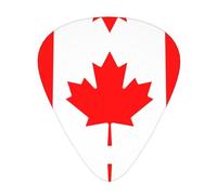 LLKGOT Solid Color Canadian Flag Picture Guitar plectrum 12 pieces with three thickness plectrum combinations suitable for bass and ukulele