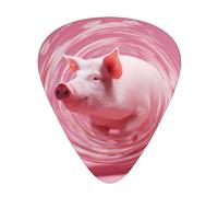 LLKGOT Spinning piggy Picture Guitar plectrum 12 pieces with three thickness plectrum combinations suitable for bass and ukulele