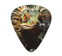 LLKGOT Spiny lizards Picture Guitar plectrum 12 pieces with three thickness plectrum combinations suitable for bass and ukulele