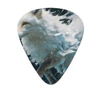 LLKGOT Spiritual White Fox Picture Guitar plectrum 12 pieces with three thickness plectrum combinations suitable for bass and ukulele