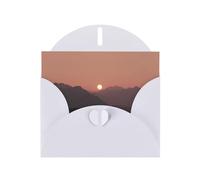 LLKGOT Sunset On The Road Picture Greeting Card - Premium Pearlescent Paper Double Sided Pearl Effect Design