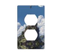 LLKGOT The castle on top of the hill Pattern Dual socket wall panel household power cover durable for decorative sockets and switches