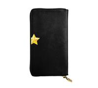 LLKGOT The dazzling five-pointed star Pattern Women's leather long handheld wallet large capacity credit card zipper bag