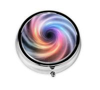 LLKGOT The endless black hole Picture Round Mini Pill Box with 3 compartments for pill storage and portable travel