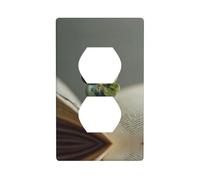 LLKGOT The four-leaf clover in the book Pattern Dual socket wall panel household power cover durable for decorative sockets and switches