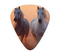 LLKGOT The galloping horse in the desert Picture Guitar plectrum 12 pieces with three thickness plectrum combinations suitable for bass and ukulele