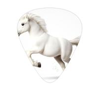 LLKGOT The galloping white horse Picture Guitar plectrum 12 pieces with three thickness plectrum combinations suitable for bass and ukulele