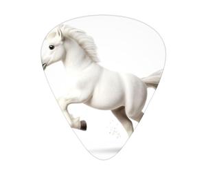 LLKGOT The galloping white horse Picture Guitar plectrum 12 pieces with three thickness plectrum combinations suitable for bass and ukulele