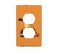 LLKGOT The Joy of Pumpkin and Duck Pattern Dual socket wall panel household power cover durable for decorative sockets and switches