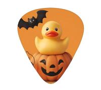 LLKGOT The Joy of Pumpkin and Duck Picture Guitar plectrum 12 pieces with three thickness plectrum combinations suitable for bass and ukulele