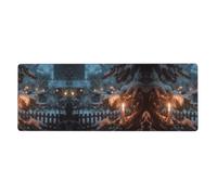 LLKGOT The Lone Lamp Under The Cedars Pattern Gaming Mouse pad XXL Large Mouse Mat Long Extended Mouse Pad Desk Mat Non-Slip Rubber Mice Pads Stitched Edges Thin Pad 31.5 x 11.8 x 0.12 in