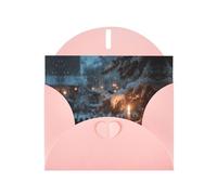 LLKGOT The Lone Lamp Under The Cedars Picture Greeting Card - Premium Pearlescent Paper Double Sided Pearl Effect Design