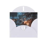 LLKGOT The Lone Lamp Under The Cedars Picture Greeting Card - Premium Pearlescent Paper Double Sided Pearl Effect Design