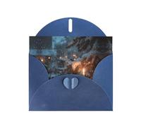 LLKGOT The Lone Lamp Under The Cedars Picture Greeting Card - Premium Pearlescent Paper Double Sided Pearl Effect Design