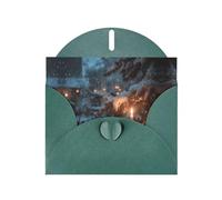 LLKGOT The Lone Lamp Under The Cedars Picture Greeting Card - Premium Pearlescent Paper Double Sided Pearl Effect Design