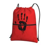 LLKGOT The Mark of Terror Printing Drawstring Zipper Backpack Strong and lightweight for Hiking Camping