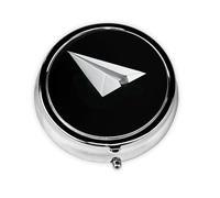 LLKGOT The Plane Carrying Dreams Picture Round Mini Pill Box with 3 compartments for Pill Storage and Portable Travel