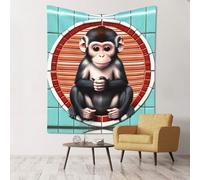 LLKGOT The silent monkey picture Tapestry wall decoration, soft and durable, suitable for decorating walls or bed covers