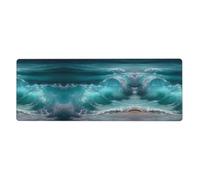LLKGOT The surging Tide Pattern Gaming Mouse pad XXL Large Mouse Mat Long Extended Mouse Pad Desk Mat Non-Slip Rubber Mice Pads Stitched Edges Thin Pad 31.5 x 11.8 x 0.12 in