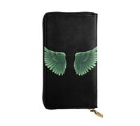 LLKGOT The wings of peace Pattern Women's leather long handheld wallet large capacity credit card zipper bag