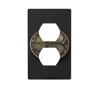 LLKGOT Three-leaf clover gold coins Pattern Dual socket wall panel household power cover durable for decorative sockets and switches