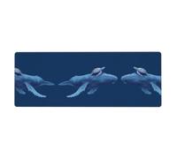 LLKGOT Turtle on a Whale Pattern Gaming Mouse pad XXL Large Mouse Mat Long Extended Mouse Pad Desk Mat Non-Slip Rubber Mice Pads Stitched Edges Thin Pad 31.5 x 11.8 x 0.12 in