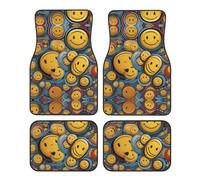 LLKGOT Various Smiley Faces Pattern Car Floor mats with Anti Slip Front and Rear are Suitable for Cars, Trucks and SUV