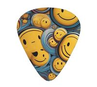 LLKGOT Various smiley faces Picture Guitar plectrum 12 pieces with three thickness plectrum combinations suitable for bass and ukulele