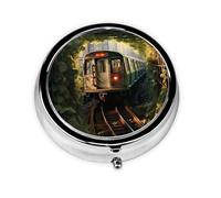 LLKGOT Vines at The Subway Station Picture Round Mini Pill Box with 3 compartments for Pill Storage and Portable Travel